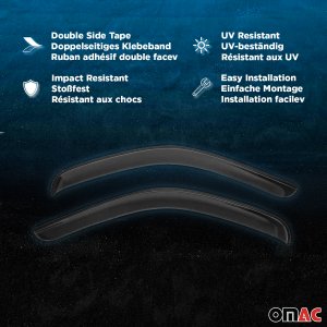 KIA STINGER Wind Deflector - Omac - Acrylic 4 Pcs - Black - 2018-2023